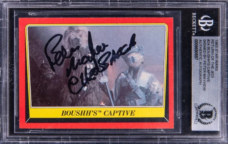 Peter Mayhew Signed Chewbacca 1983 Star Wars ROTJ Boushh's Captive Beckett BAS
