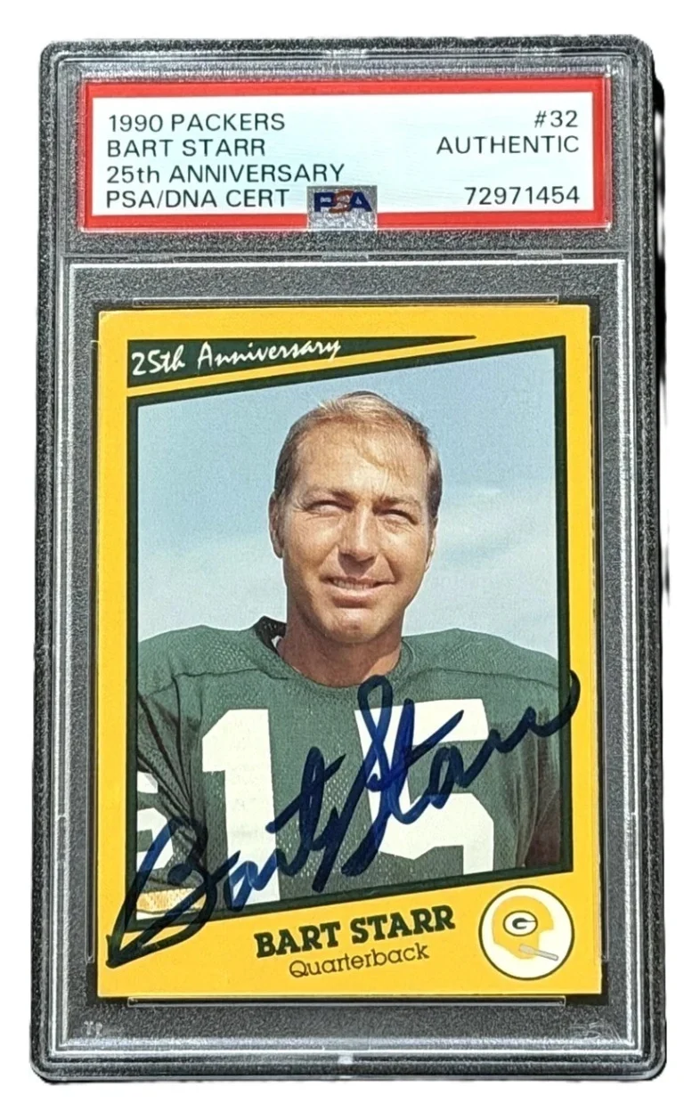 Bart Starr Signed 1990 Packers #32 25th Anniversary Card PSA PSA/DNA