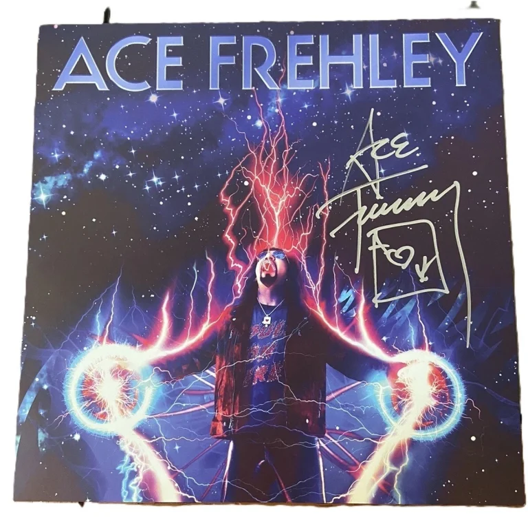 Ace Frehley Signed 10000 Volts Album Inset KISS JSA COA