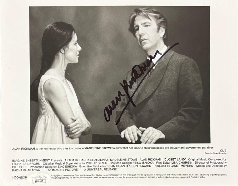 Alan Rickman Signed 8x10 Photograph Harry Potter Snape JSA COA