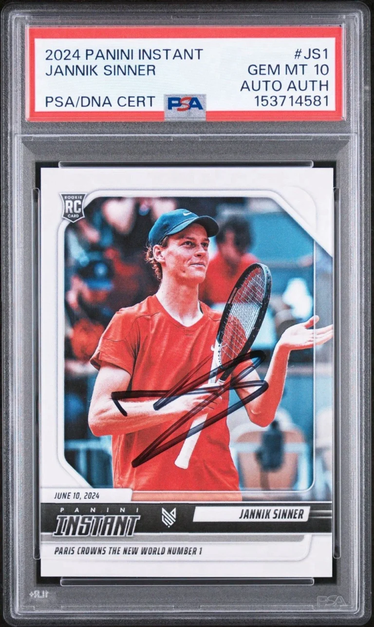 2024 Panini Instant #JS-1 Jannik Sinner Tennis World No. 1 Rookie Auto PSA 10 RC
