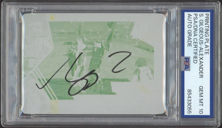 2020-21 Panini Mosaic #15 Shai Gilgeous-Alexander Yellow Plate 1/1 PSA AUTO 10