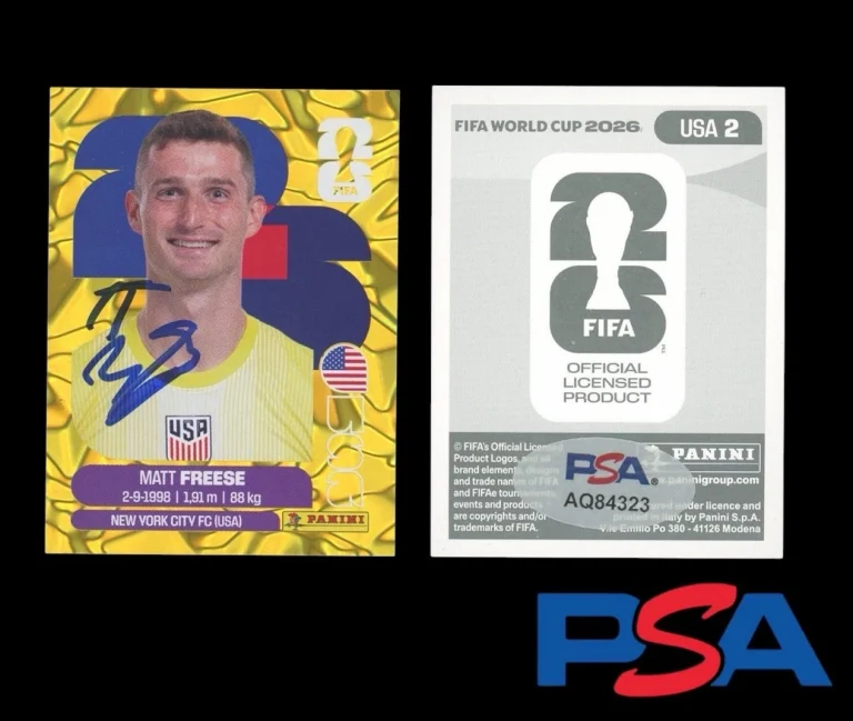 2026 Panini FIFA World Cup Matt Freese Signed Gold Crumple Sticker PSA AUTO RC