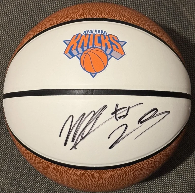 Mitchell Robinson Signed Autographed New York Knicks Logo Basketball JSA COA