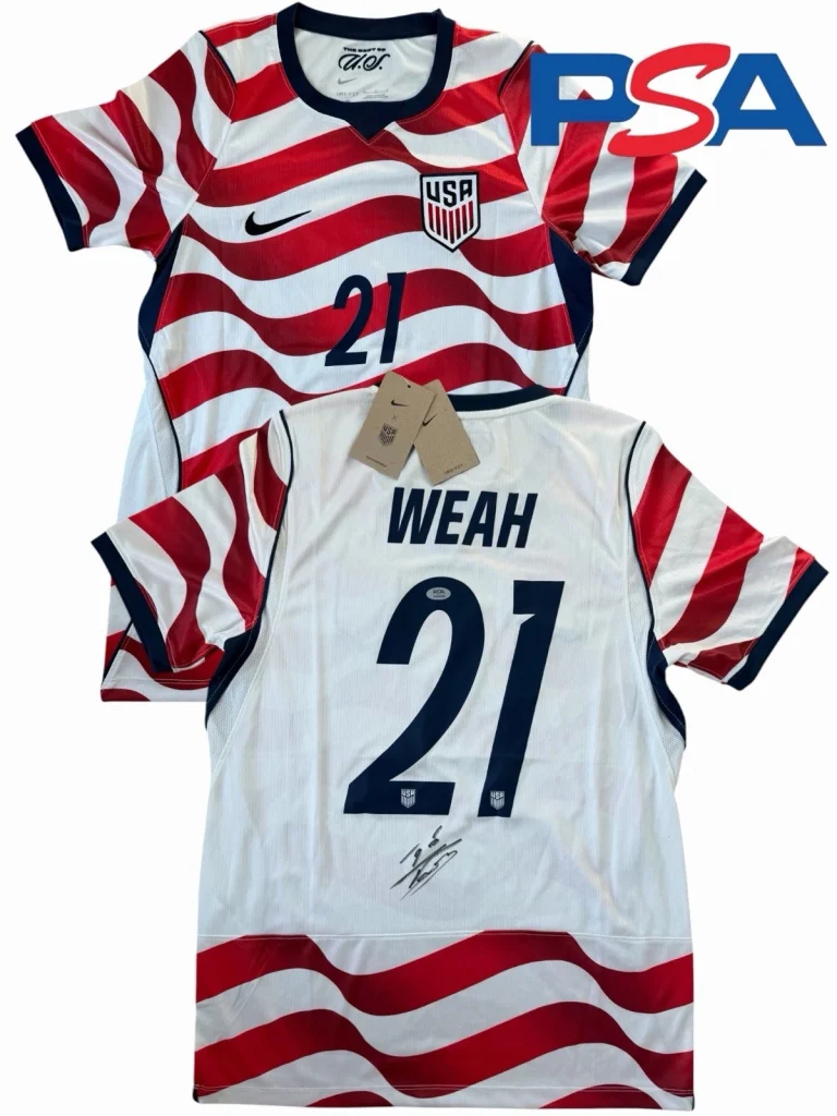 Timothy Weah Signed 2026 USMNT FIFA World Cup #21 Soccer Jersey PSA AUTO USA