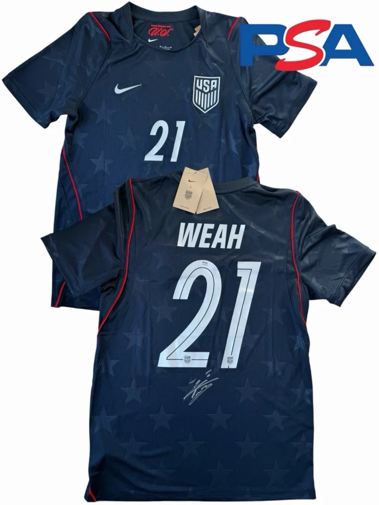 Timothy Weah Signed 2026 USMNT FIFA World Cup #21 Soccer Jersey PSA AUTO USA
