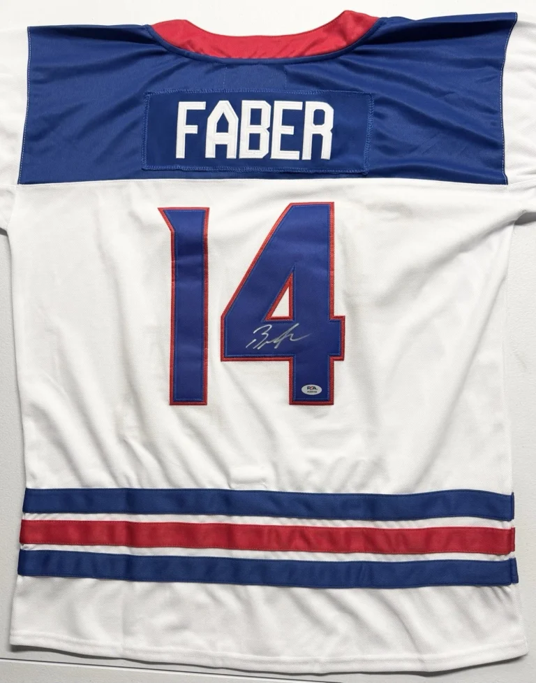 BROCK FABER SIGNED 2026 U.S. OLYMPIC JERSEY SIZE XL PSA/DNA COA  GOLD MEDAL