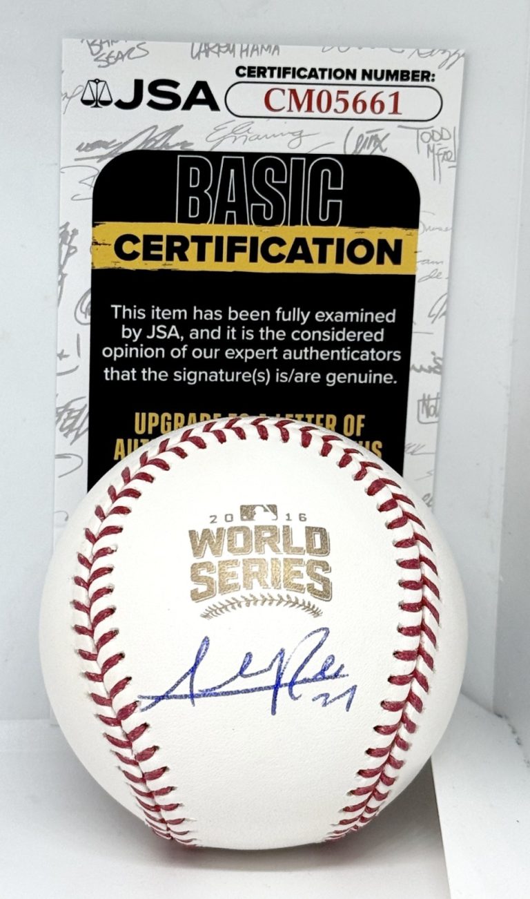 Addison Russell Chicago Cubs signed 2016 World Series Baseball Ball JSA COA