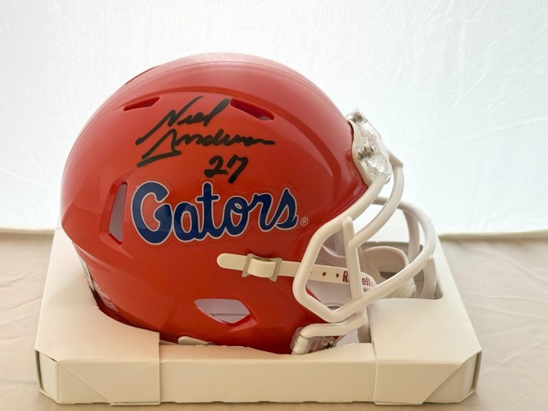 Neal Anderson signed Florida Gators Tom Petty mini helmet Beckett Witnessed