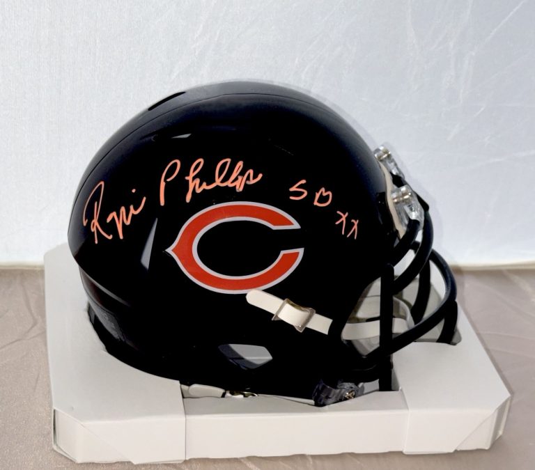 Reggie Phillips signed Chicago Bears mini helmet autographed Beckett Witnessed