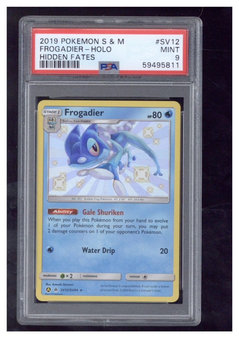 2019 Pokemon Sun & Moon Hidden Fates SV12 Frogadier-Holo PSA 9