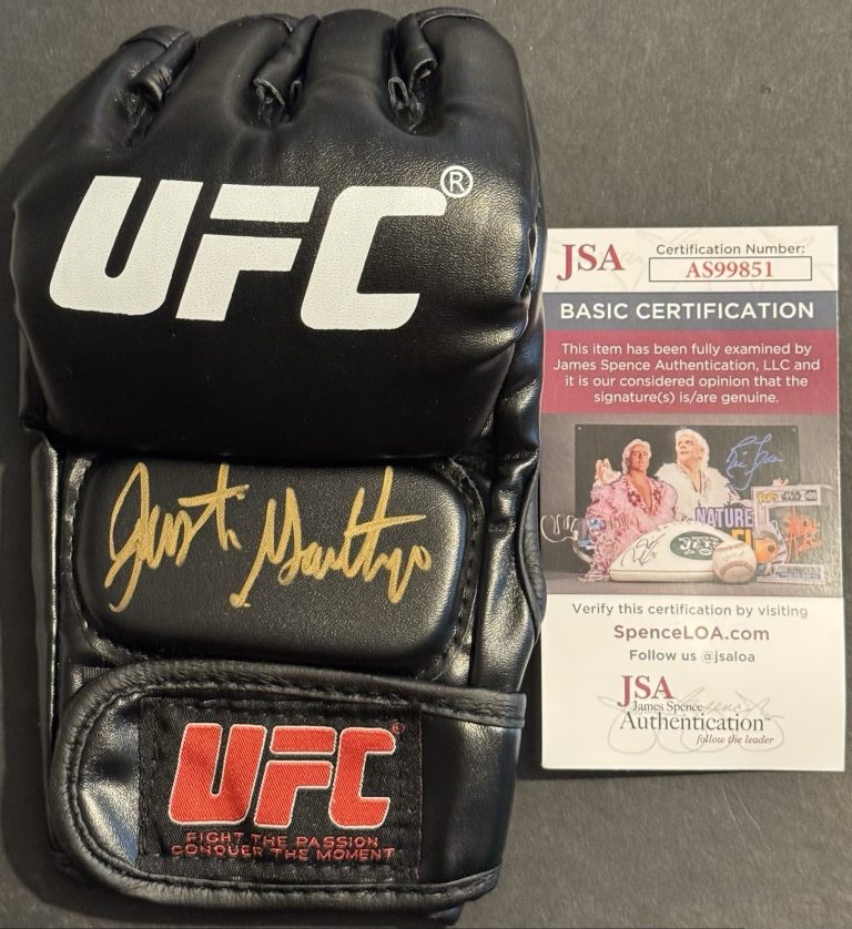 Justin Gaethje Signed Autographed UFC Fight Glove JSA COA BMF