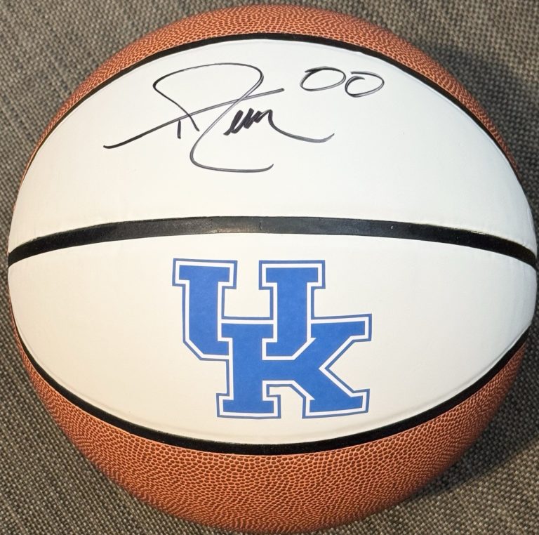 Tony Delk Signed Autographed Kentucky Wildcats Logo Basketball JSA COA Champs