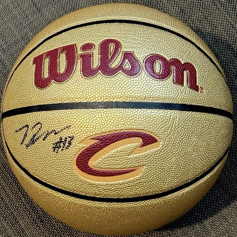 Tristan Thompson Signed Autographed Cleveland Cavaliers Gold Logo Basketball JSA