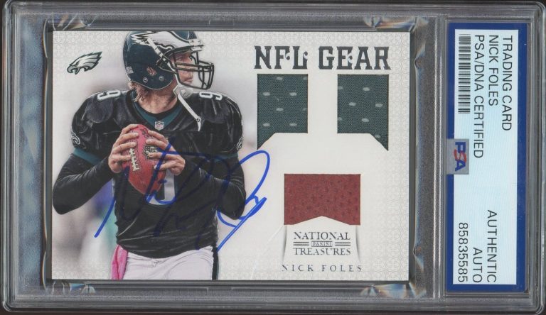 2012 National Treasures #19 Nick Foles Signed Rookie NFL GEAR /49 PSA AUTO RC
