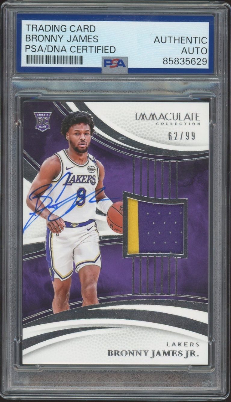 2024 Panini Immaculate #151 Bronny James Rookie Patch /99 PSA/DNA AUTO RC LAKERS