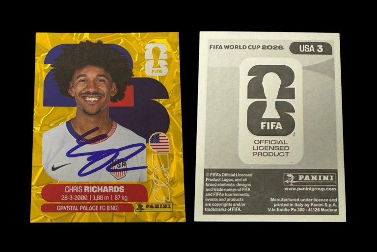 2026 Panini FIFA World Cup Chris Richards Signed Gold Crumple Sticker AUTO USMNT