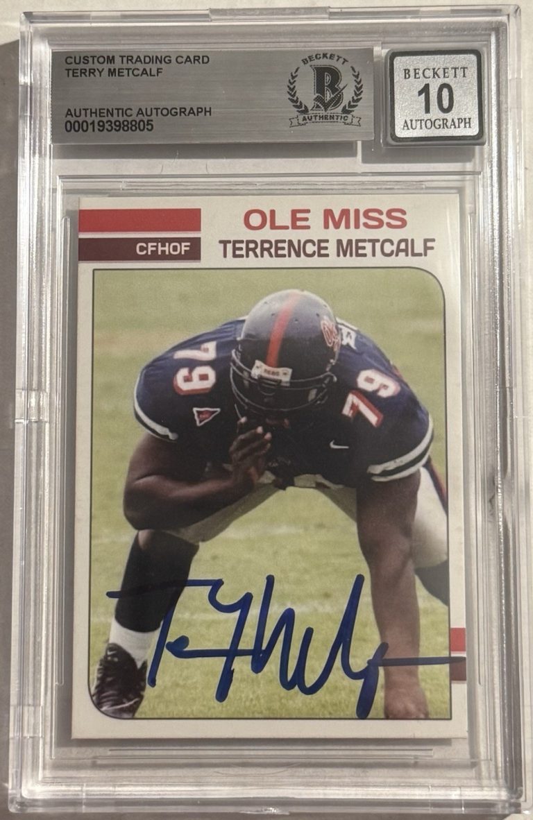 Terrence Metcalf Signed Autographed Ole Miss Trading Card BAS Beckett Slabbed