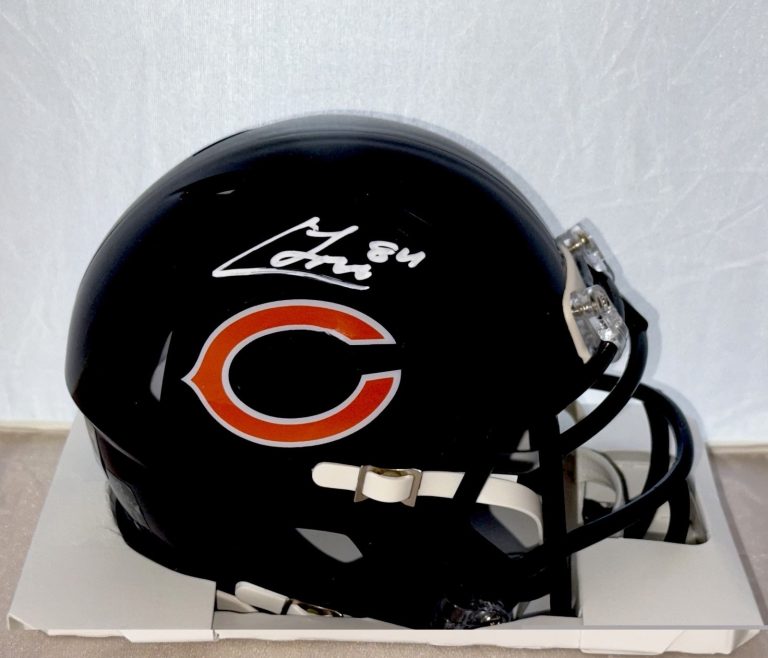 Colston Loveland signed Chicago Bears mini helmet autographed Beckett Witnessed