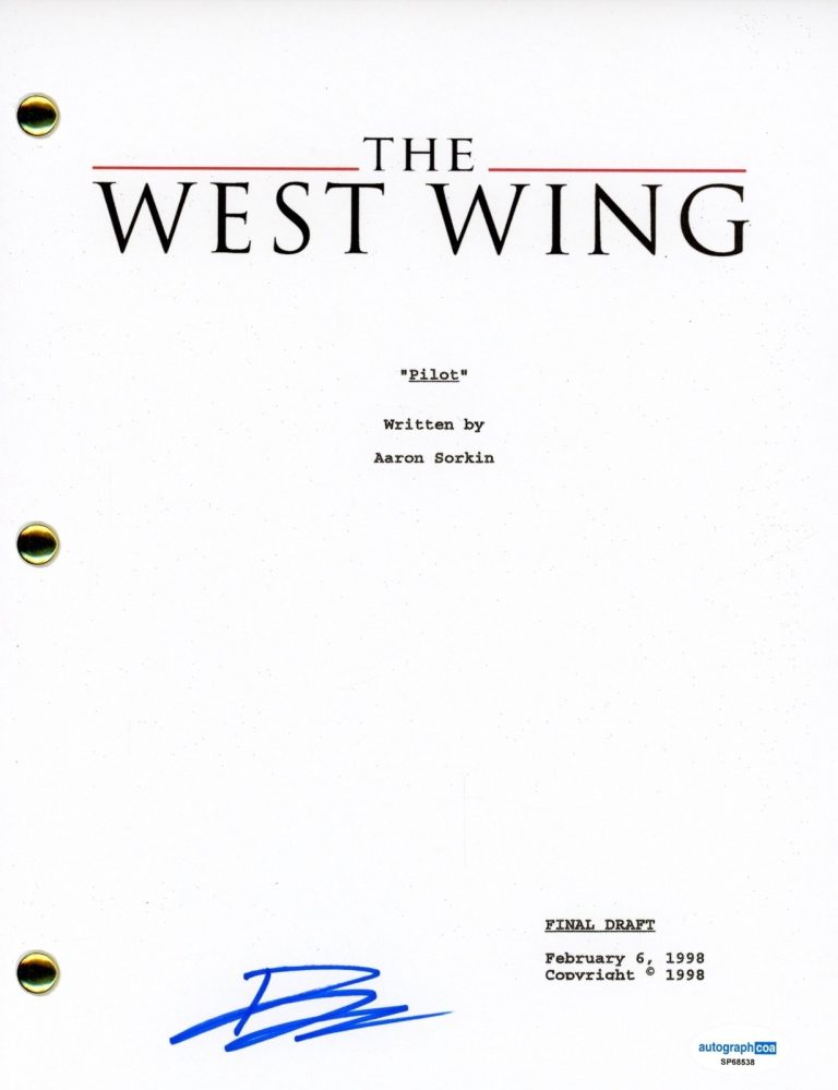 Bradley Whitford 'The West Wing' Signed Autograph Full Pilot Episode Script ACOA
