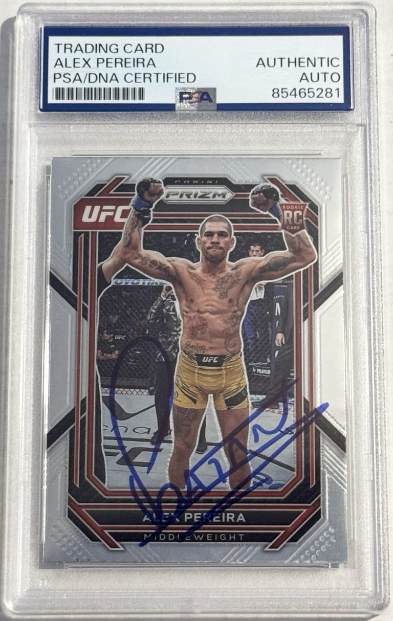 Alex Pereira Signed Autographed 2023 Prizm UFC Rookie Card PSA/DNA Slabbed