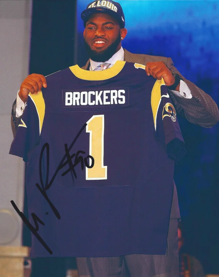St Louis Rams #90 MICHAEL BROCKERS Signed Autographed Football Photo COA! PROOF