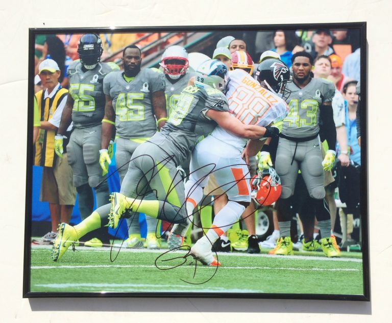 Carolina Panthers #59 LUKE KUECHLY Signed Autographed FRAMED Football Photo COA!