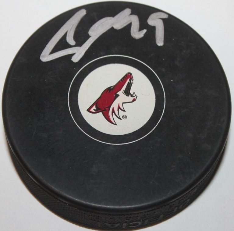SAM GAGNER SIGNED ARIZONA COYOTES HOCKEY PUCK W/CASE PHOENIX COA