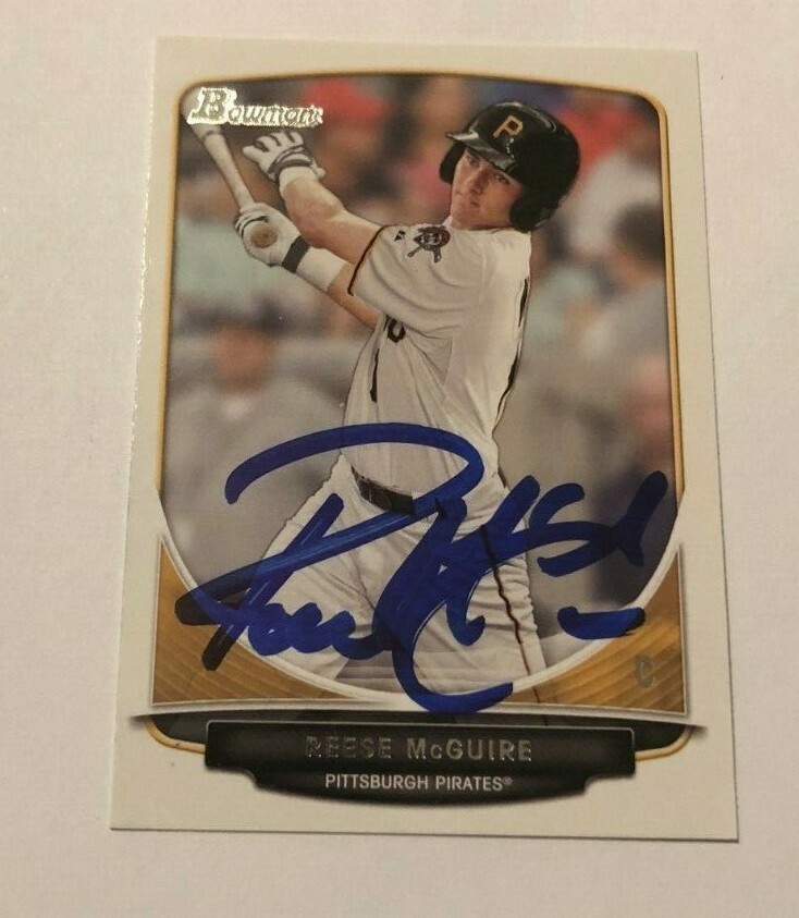 REESE MCGUIRE SIGNED 2013 BOWMAN DRAFT PROSPECT ROOKIE CARD AUTO
