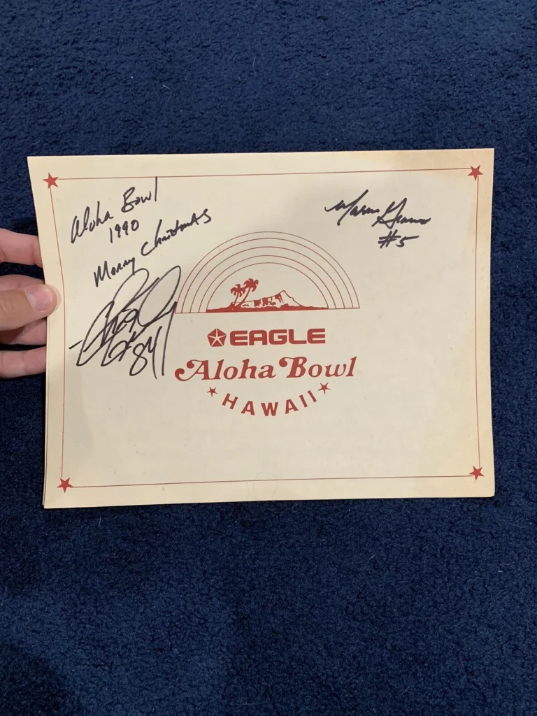 PERSONALLY OWNED Chris Gedney Aloha Bowl Photo Signed + Marvin Graves Syracuse