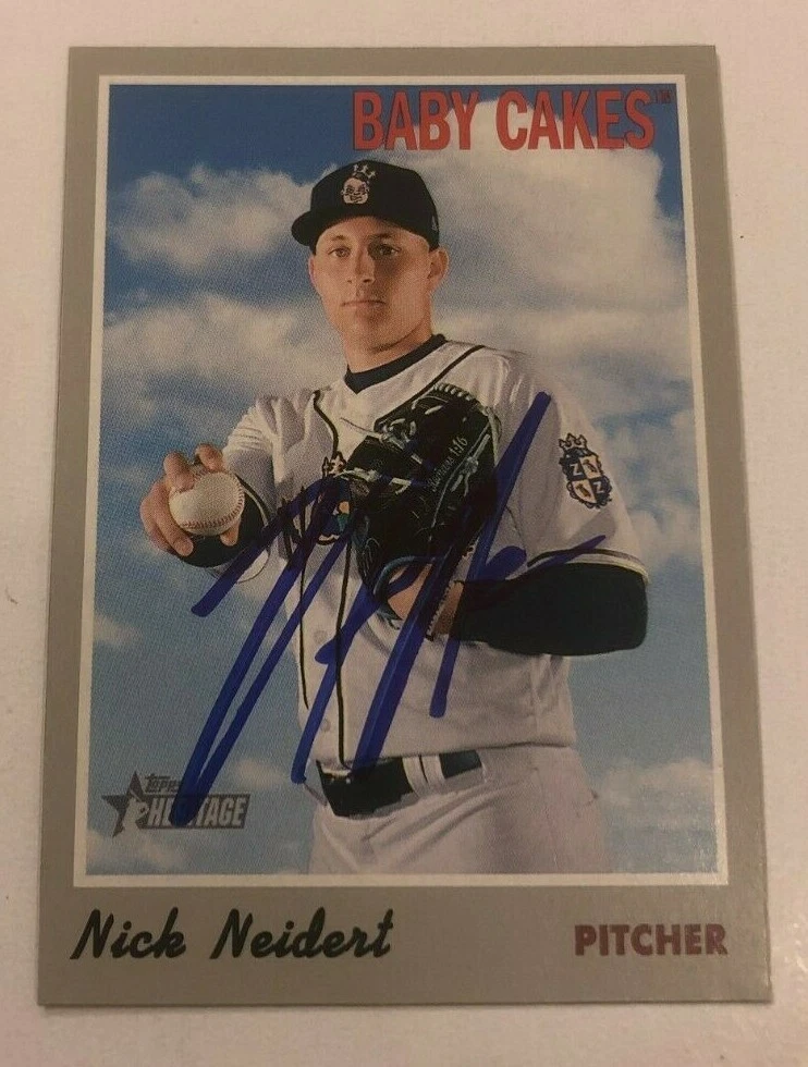 NICK NEIDERT SIGNED 2019 TOPPS HERITAGE MINORS PROSPECT ROOKIE CARD AUTO