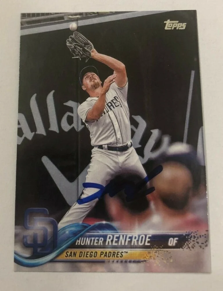 HUNTER RENFROE SIGNED 2018 TOPPS BASEBALL CARD AUTO