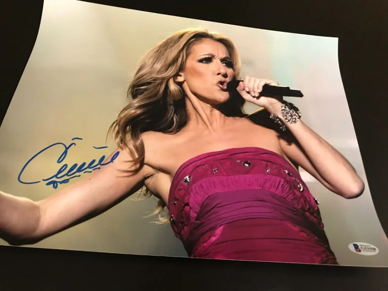 CELINE DION SIGNED AUTOGRAPH 11x14 CONCERT TITANIC HEART WILL GO ON BECKETT E