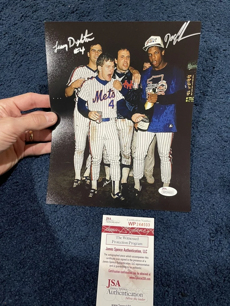 Lenny Dykstra Dwight Gooden Signed 8 By 10 Photo Mets Baseball JSA