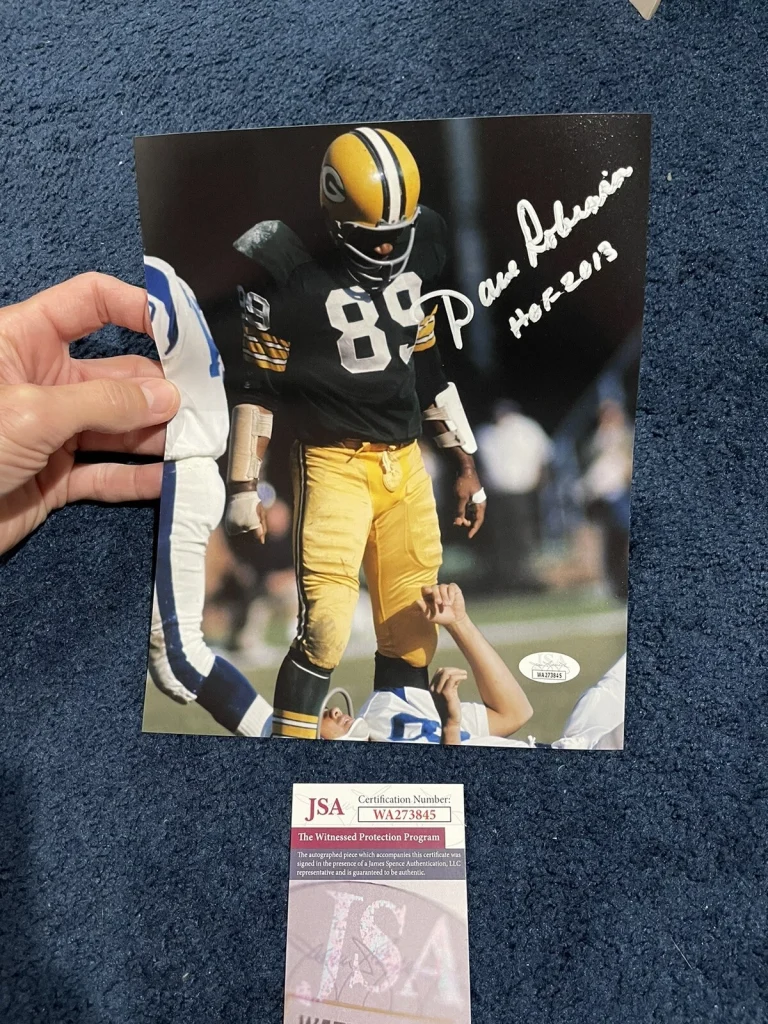 Dave Robinson SIGNED 8 By 10 PHOTO AUTOGRAPHED JSA PACKERS