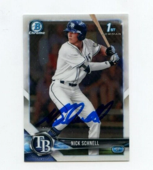 NICK SCHNELL SIGNED 2018 BOWMAN CHROME DRAFT CARD AUTO
