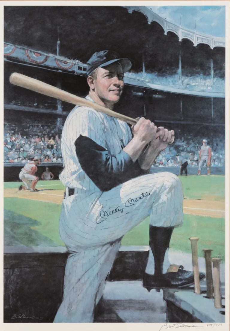 Mickey Mantle Burton Silverman Signed LE /777 Photo 25x35 Beckett BAS LOA