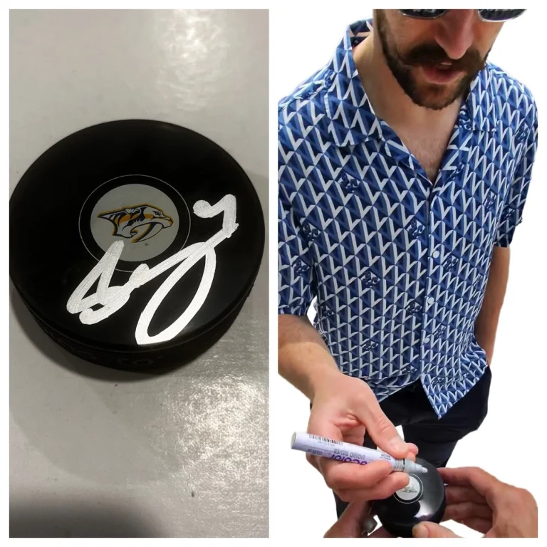 FILIP FORSBERG SIGNED NASHVILLE PREDATORS HOCKEY PUCK W/ CASE COA