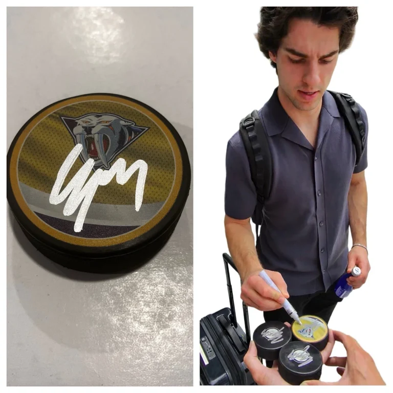 LUKE EVANGELISTA SIGNED NASHVILLE PREDATORS HOCKEY PUCK W/ CASE COA