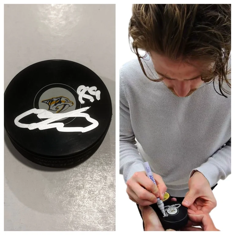 OZZY WIESBLATT SIGNED NASHVILLE PREDATORS HOCKEY PUCK W/ CASE COA