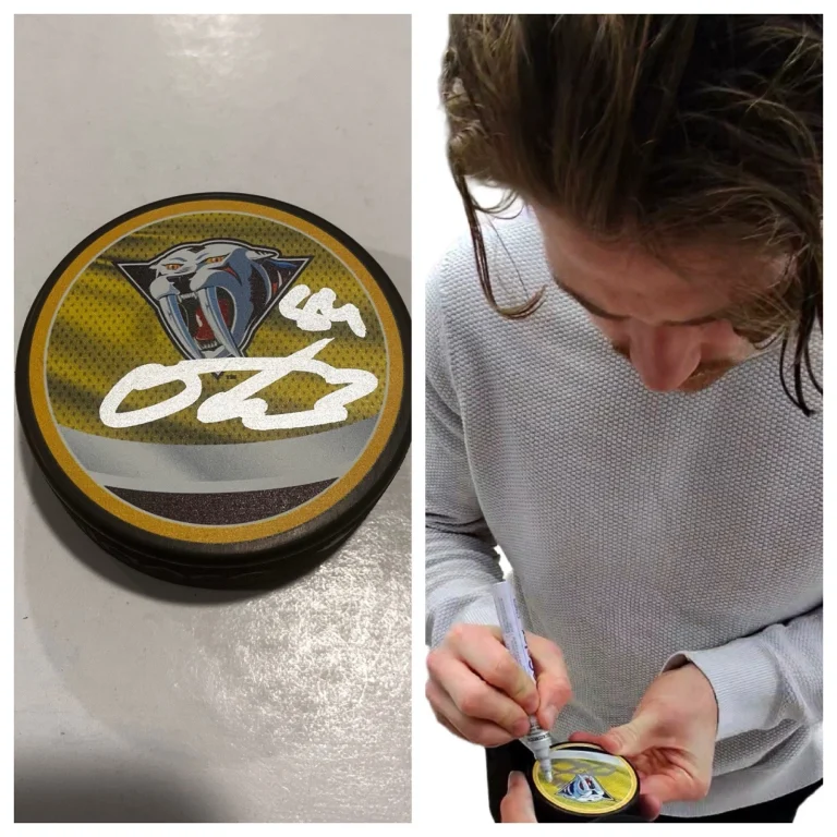 OZZY WIESBLATT SIGNED NASHVILLE PREDATORS HOCKEY PUCK W/ CASE COA