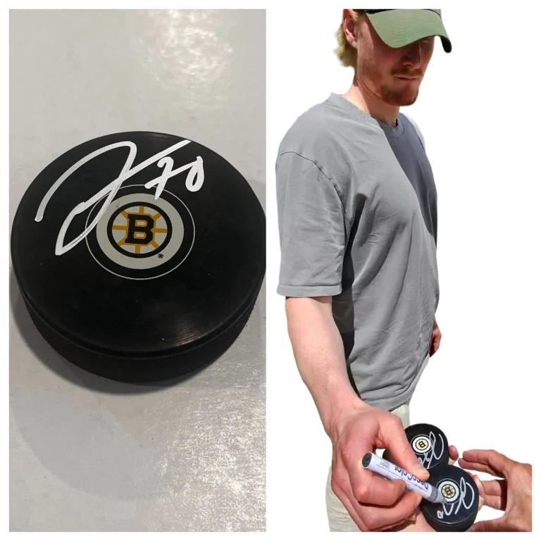 JOONAS KORPISALO SIGNED BOSTON BRUINS HOCKEY PUCK W/ CASE COA