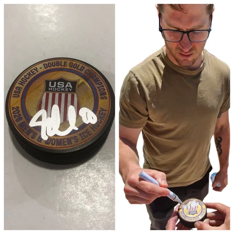 J.T. MILLER SIGNED 2026 USA HOCKEY GOLD MEDAL PUCK W/ CASE NY RANGERS JT COA