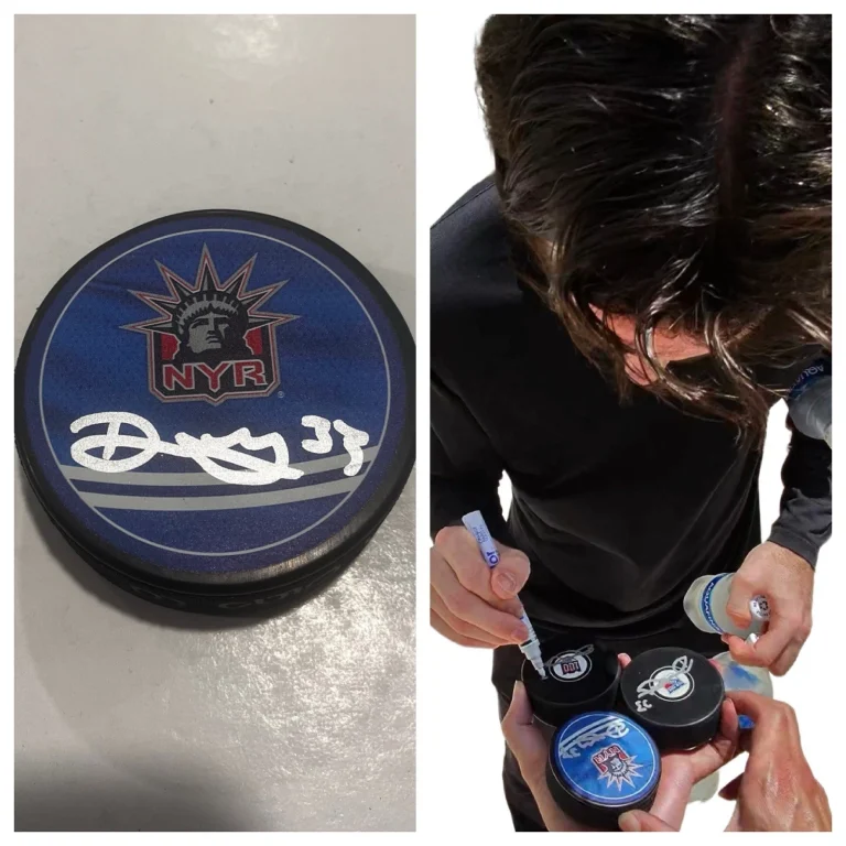 DYLAN GARAND SIGNED NEW YORK RANGERS HOCKEY PUCK W/ CASE COA