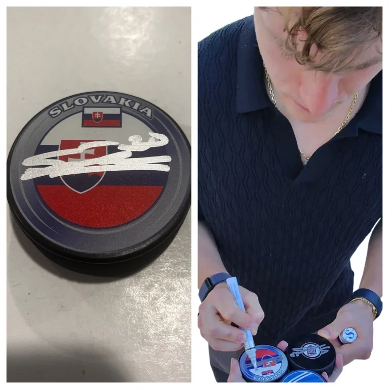 ADAM SYKORA SIGNED SLOVAKIA HOCKEY PUCK W/ CASE NEW YORK RANGERS COA