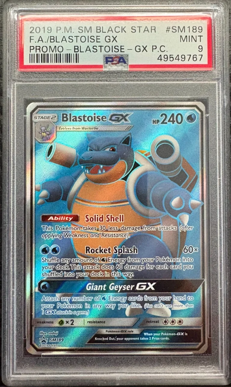 2019 Pokemon Promo #SM189 Blastoise GX Full Art PSA 9