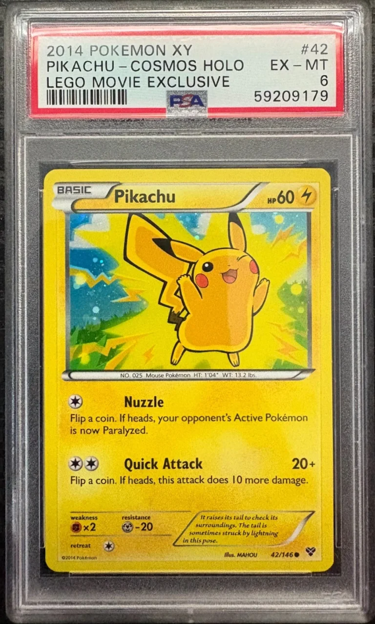 2014 Pokemon XY Lego Movie Cosmos Holo #42 Pikachu PSA 6