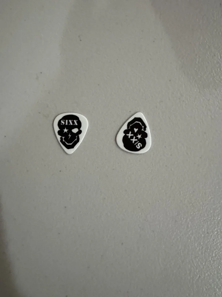 2 Nikki Sixx Guitar Picks With Exact Proof Motley Crue