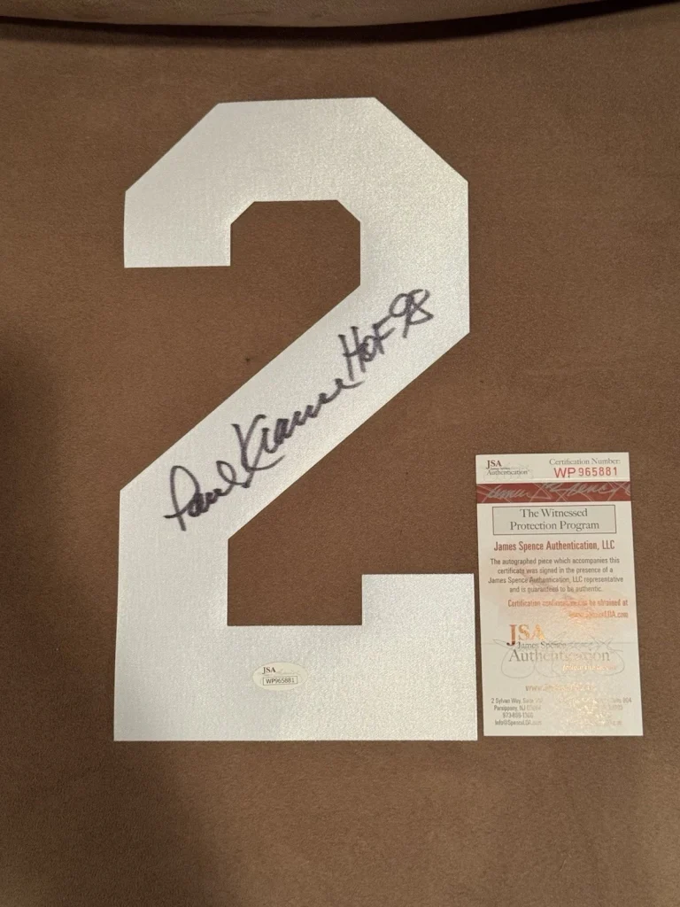 Paul Krause AUTOGRAPHED Vikings FOOTBALL JERSEY NUMBER “2” JSA W HoF