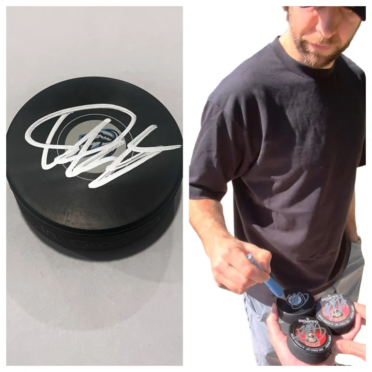 KEVIN STENLUND SIGNED UTAH MAMMOTH HOCKEY PUCK W/ CASE COA